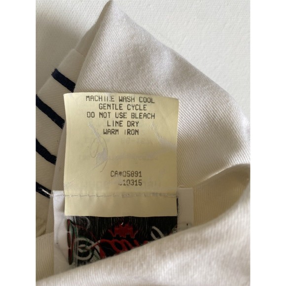 Rare Vintage Lanz Originals Sailor Midi Dress Fit & Flare White Gold Button - Picture 8 of 10